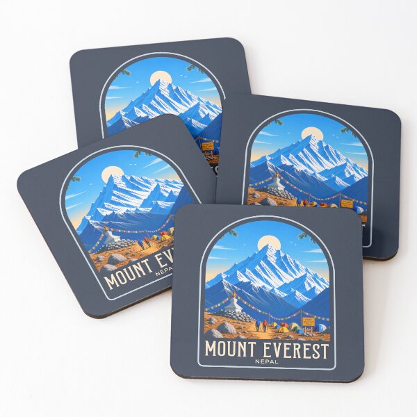 Item preview, Mount Everest Vintage Travel Illustration designed and sold by HomeLivingCo.
