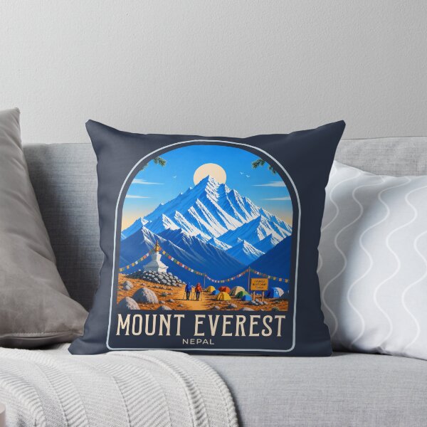 Item preview, Mount Everest Vintage Travel Illustration designed and sold by HomeLivingCo.