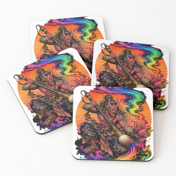 Item preview, Rainbow Oni Paintstorm designed and sold by illustraAI.