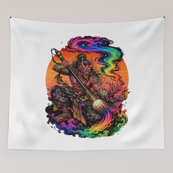 Item preview, Rainbow Oni Paintstorm designed and sold by illustraAI.