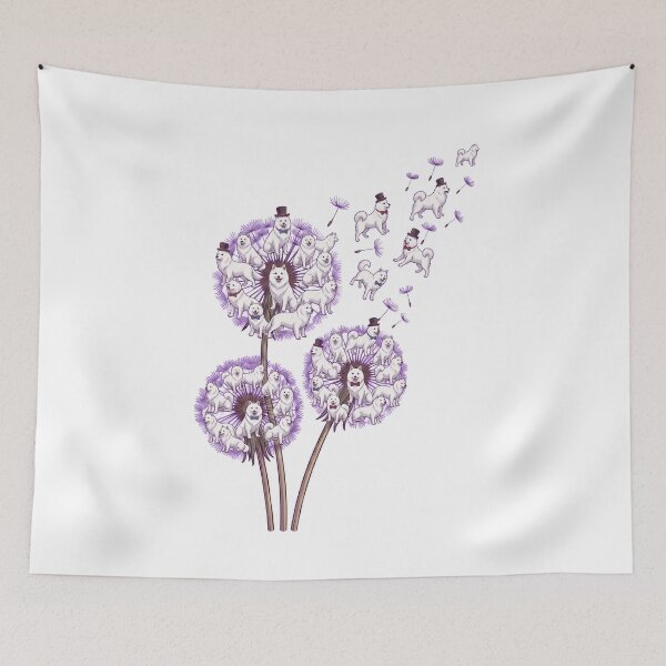 Item preview, Japanese Spitz Dandelion Flower Dog Lover designed and sold by dian-rody-crest.