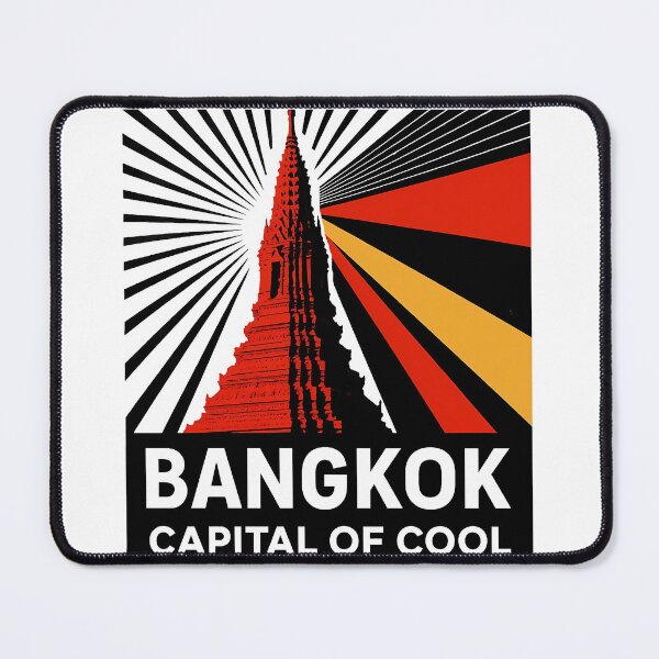 Item preview, Bangkok Thailand Travel Souvenir - Wat Arun Temple & Longtail Boat Art designed and sold by OzzFrequency.