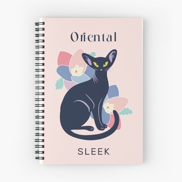 Item preview, Floral Black Oriental Cat designed and sold by IvysCreativityHouse.