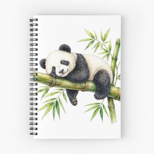 Item preview, Cute Sleeping Panda - Watercolor Bamboo Animal Art designed and sold by A-M-G-Shop.