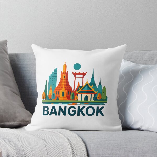 Item preview, Bangkok Thailand Travel Souvenir - Wat Arun Temple & Longtail Boat Art designed and sold by OzzFrequency.