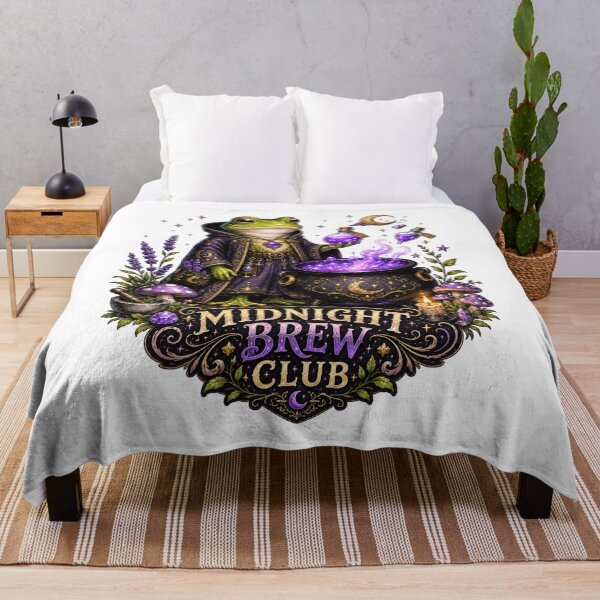 Item preview, Midnight Brew Club Witch Frog Cauldron Potion Cottagecore designed and sold by BartArtPhoto.