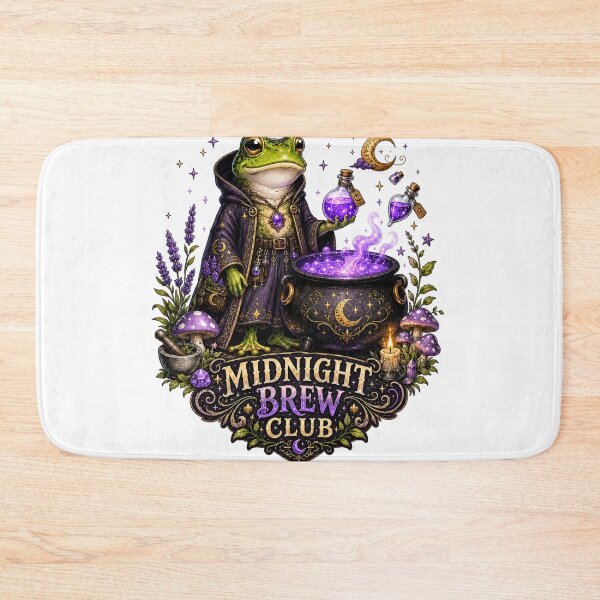 Item preview, Midnight Brew Club Witch Frog Cauldron Potion Cottagecore designed and sold by BartArtPhoto.