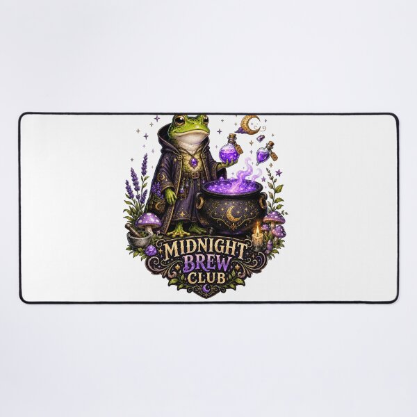 Item preview, Midnight Brew Club Witch Frog Cauldron Potion Cottagecore designed and sold by BartArtPhoto.