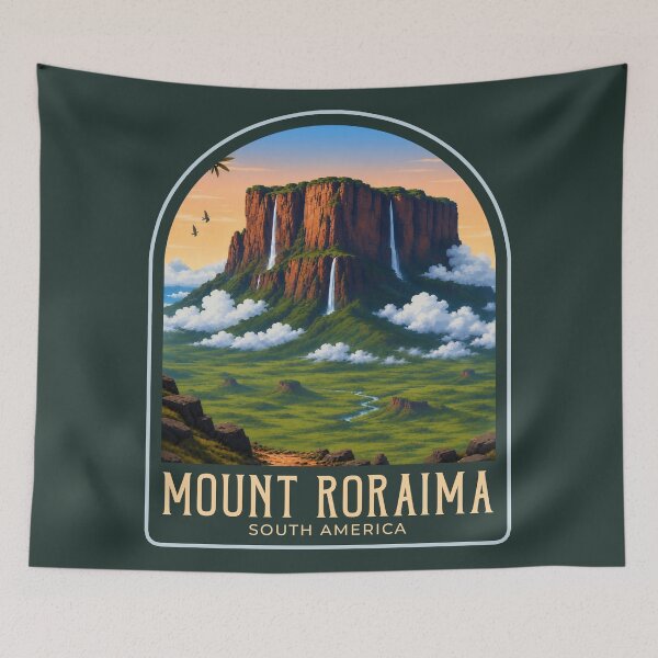 Item preview, Mount Roraima Vintage Travel Illustration designed and sold by HomeLivingCo.