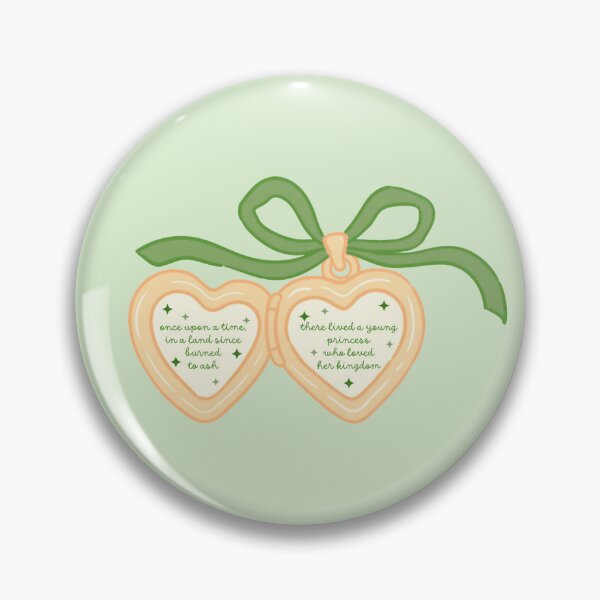 Item preview, once upon a time in a land since burned to ash there lived a young princess who loved her kingdom green heart locket sticker designed and sold by lootsyshop.