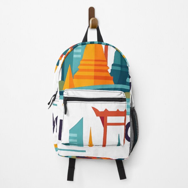 Item preview, Bangkok Thailand Travel Souvenir - Wat Arun Temple & Longtail Boat Art designed and sold by OzzFrequency.