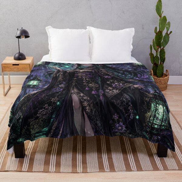Item preview, Emerald Moon Witch – Gothic Japanese Kimono Anime Art designed and sold by Sticleg.