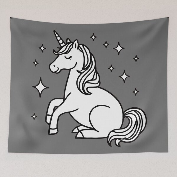 Item preview, Whimsical unicorn sitting pose designed and sold by 123ks.