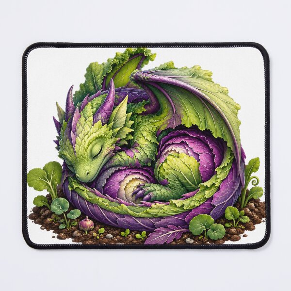 Item preview, Cute Cabbage Dragon Sleeping Vegetable Monster Cottagecore designed and sold by BartArtPhoto.
