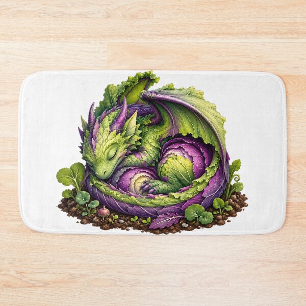 Item preview, Cute Cabbage Dragon Sleeping Vegetable Monster Cottagecore designed and sold by BartArtPhoto.