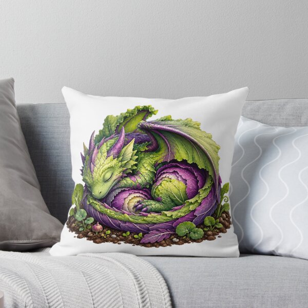 Item preview, Cute Cabbage Dragon Sleeping Vegetable Monster Cottagecore designed and sold by BartArtPhoto.