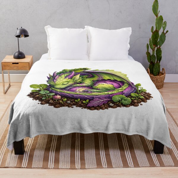 Item preview, Cute Cabbage Dragon Sleeping Vegetable Monster Cottagecore designed and sold by BartArtPhoto.
