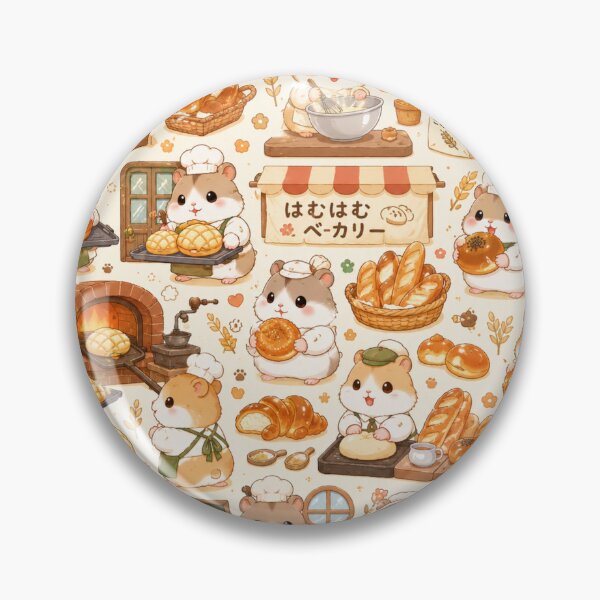 Item preview, Kawaii Hamster Japanese Bakery Seamless Pattern | Cute Bread & Pastry Wrapping Paper Design designed and sold by kawaii animal store (in Japan).