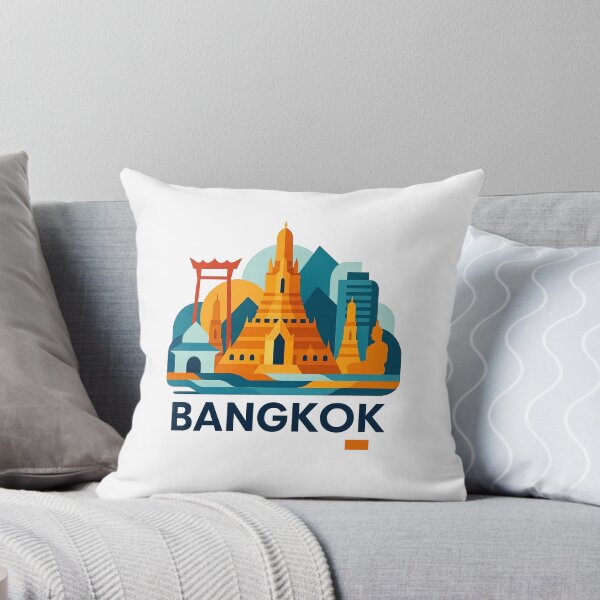 Item preview, Bangkok Thailand Travel Souvenir - Wat Arun Temple & Longtail Boat Art designed and sold by OzzFrequency.