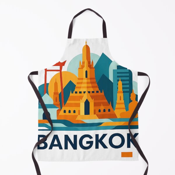 Item preview, Bangkok Thailand Travel Souvenir - Wat Arun Temple & Longtail Boat Art designed and sold by OzzFrequency.
