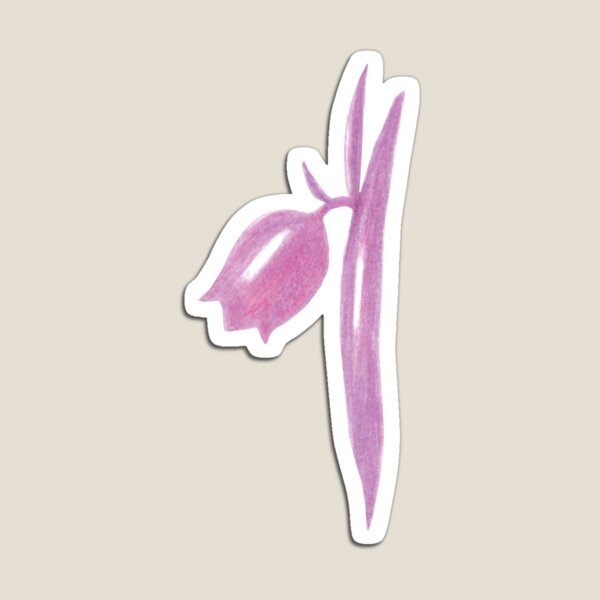 Item preview, Cute Purple Flower Bud – Soft Aesthetic Sticker designed and sold by PetalsAtelier.