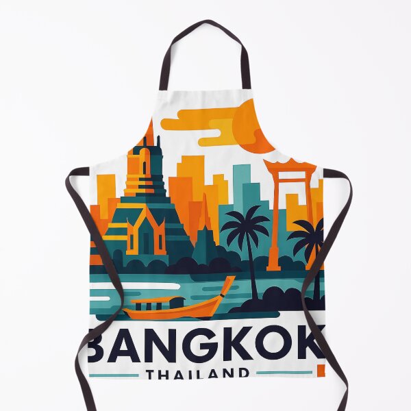 Item preview, Bangkok Thailand Travel Souvenir - Wat Arun Temple & Longtail Boat Art designed and sold by OzzFrequency.