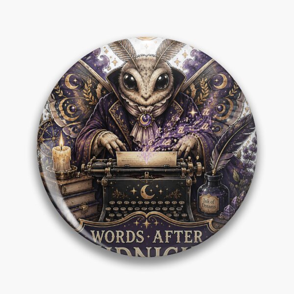 Item preview, Words After Midnight Moth Writer Typewriter Dark Academia designed and sold by BartArtPhoto.