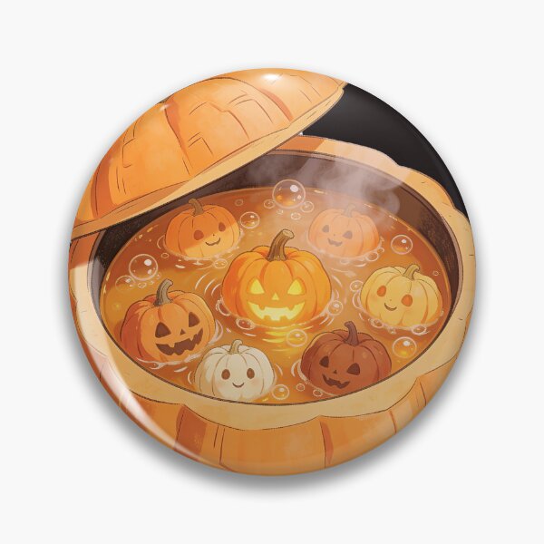 Item preview, Cute Pumpkin Cauldron with Smiling Jack O Lanterns Funny Halloween Cartoon Design designed and sold by OksArtStudio.