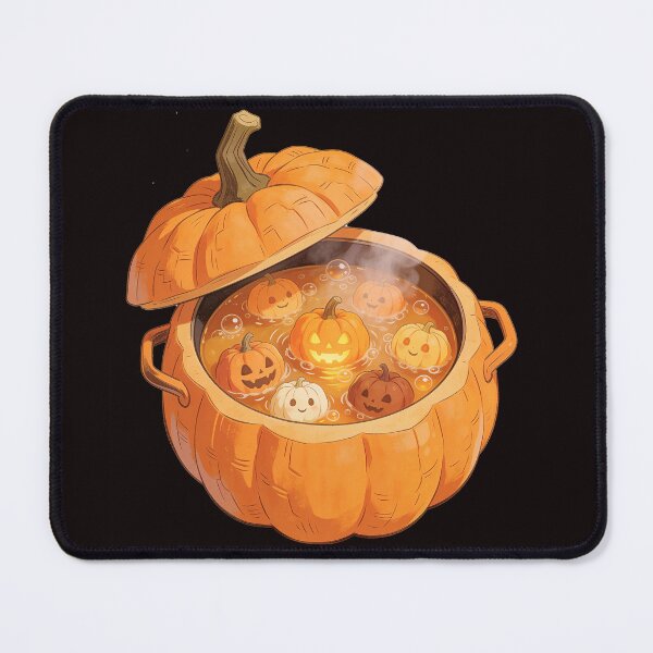 Item preview, Cute Pumpkin Cauldron with Smiling Jack O Lanterns Funny Halloween Cartoon Design designed and sold by OksArtStudio.