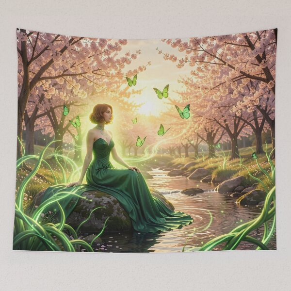 Item preview, The Green Queen in the Cherry Blosson Grove at Dawn designed and sold by Fanta-sticky.