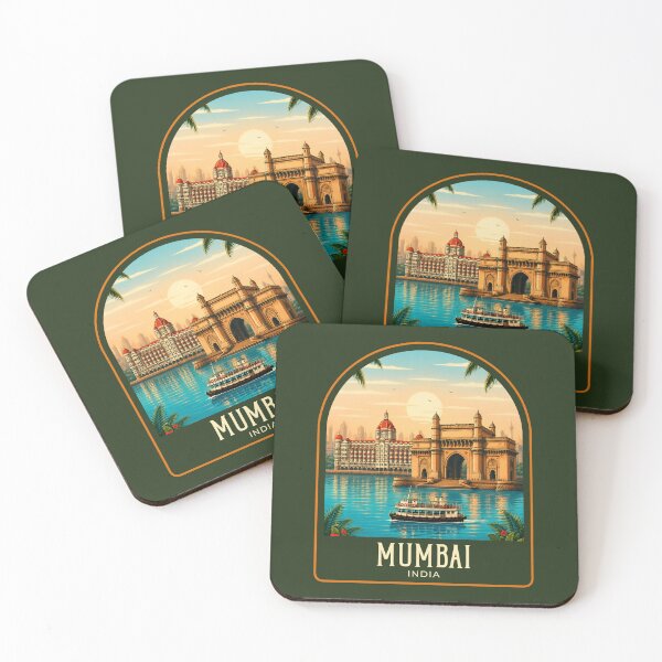 Item preview, Mumbai Vintage Travel Illustration designed and sold by HomeLivingCo.