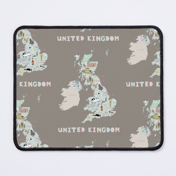 Item preview, United Kingdom Illustrated Map Mint with Country Icons designed and sold by Carla Daly.