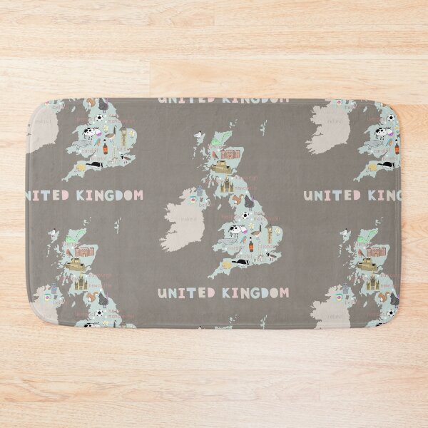 Item preview, United Kingdom Illustrated Map Mint with Country Icons designed and sold by Carla Daly.