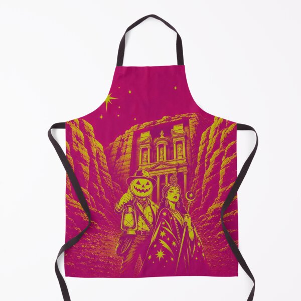 Item preview, Headless Horseman Petra Ruins – Electric Mid-Century Fantasy Art designed and sold by TheHorsemanRidesAgain.