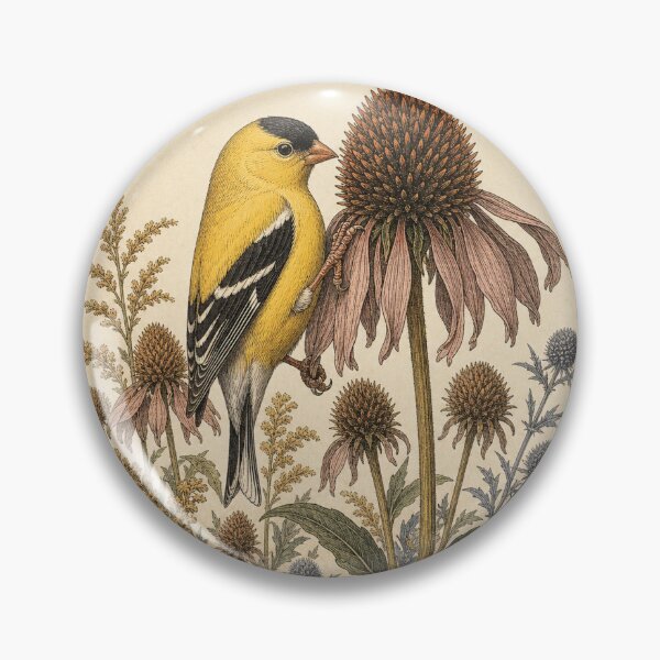 Item preview, American Goldfinch and Coneflower — Native Garden Field Guide designed and sold by QuietWingGuide.