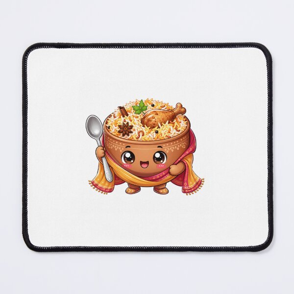 Item preview, Cute Kawaii Biryani Bowl Mascot Tote Bag | Funny Indian Food Chibi Art` designed and sold by Chinnibujji.