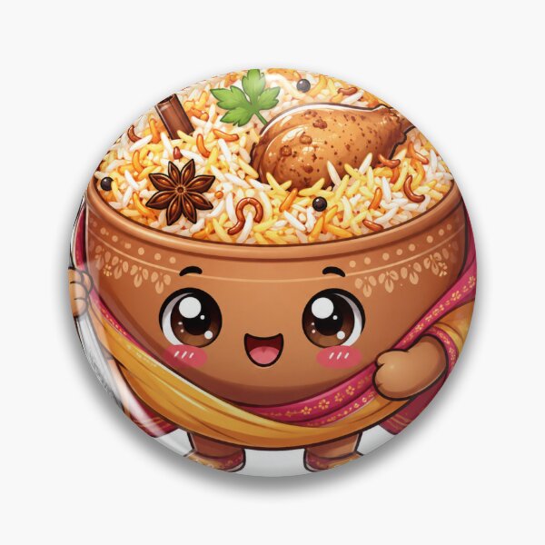 Item preview, Cute Kawaii Biryani Bowl Mascot Tote Bag | Funny Indian Food Chibi Art` designed and sold by Chinnibujji.