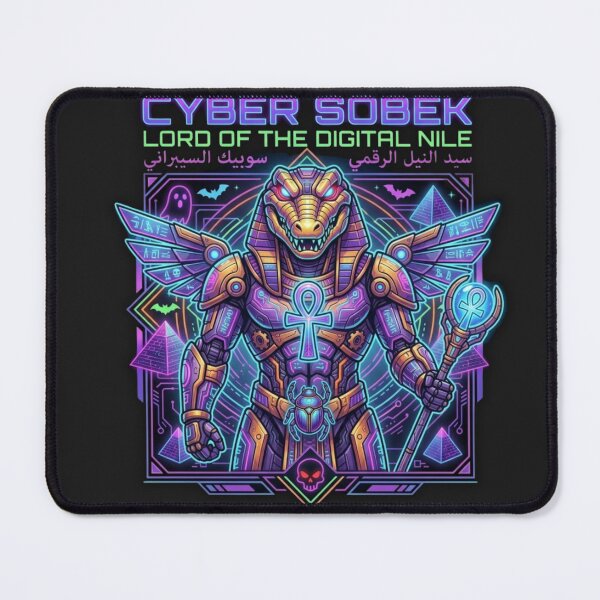 Item preview, Neon Cyber Sobek - Lord of the Digital Nile Egyptian God designed and sold by alalame.