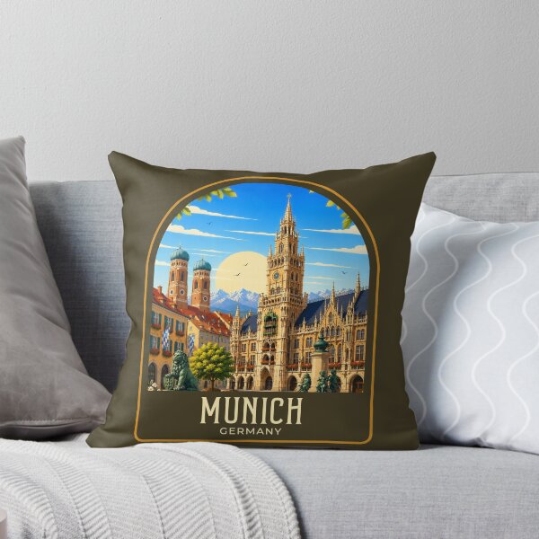 Item preview, Munich Vintage Travel Illustration designed and sold by HomeLivingCo.