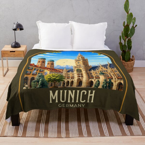 Item preview, Munich Vintage Travel Illustration designed and sold by HomeLivingCo.
