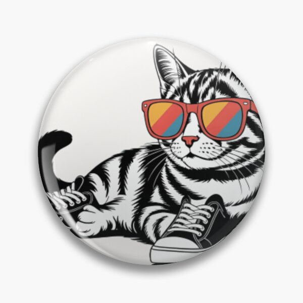 Item preview, Purritos & Positivity  Cool Cat Wearing Sunglasses Funny Retro T‑Shirt & Sticker designed and sold by ZyxDes.