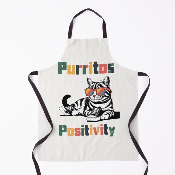 Item preview, Purritos & Positivity  Cool Cat Wearing Sunglasses Funny Retro T‑Shirt & Sticker designed and sold by ZyxDes.