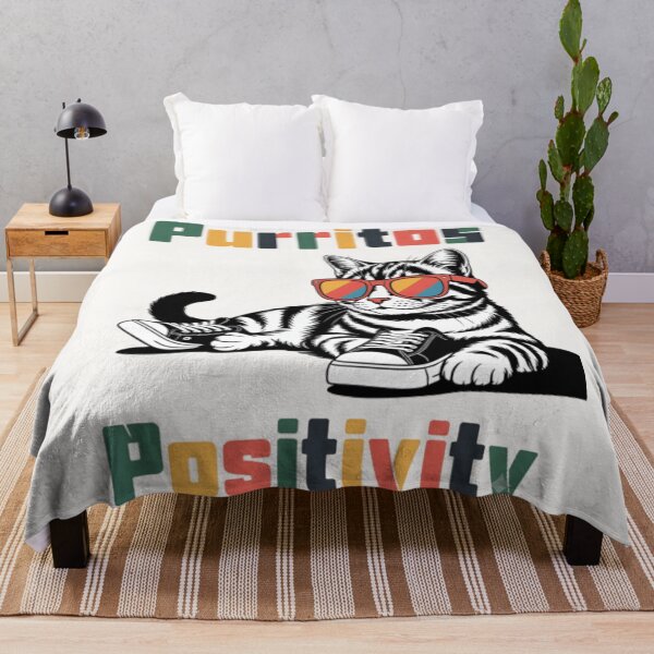 Item preview, Purritos & Positivity Cool Cat Wearing Sunglasses Funny Retro T‑Shirt & Sticker designed and sold by ZyxDes.