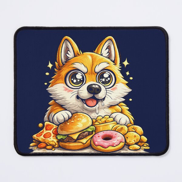 Item preview, Focused on Snacks Funny Corgi Sticker | Cute Kawaii Dog Cartoon | Corgi Lover Gift | Foodie Puppy Donut Burger designed and sold by ArtByTripti.