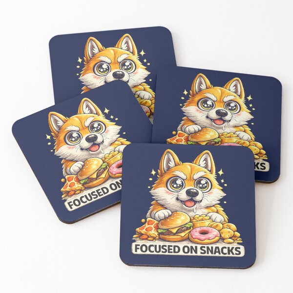 Item preview, Focused on Snacks Funny Corgi Sticker | Cute Kawaii Dog Cartoon | Corgi Lover Gift | Foodie Puppy Donut Burger designed and sold by ArtByTripti.