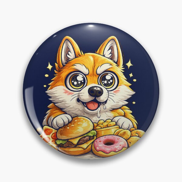 Item preview, Focused on Snacks Funny Corgi Sticker | Cute Kawaii Dog Cartoon | Corgi Lover Gift | Foodie Puppy Donut Burger designed and sold by ArtByTripti.