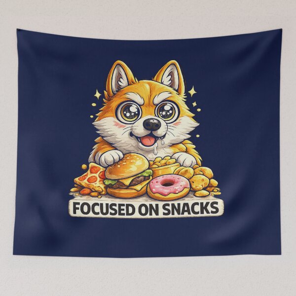 Item preview, Focused on Snacks Funny Corgi Sticker | Cute Kawaii Dog Cartoon | Corgi Lover Gift | Foodie Puppy Donut Burger designed and sold by ArtByTripti.