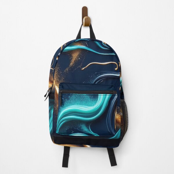 Item preview, Golden River Fluid Abstract Wall Art Navy Gold designed and sold by Xenovita.