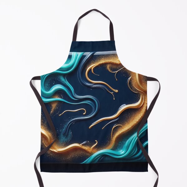 Item preview, Golden River Fluid Abstract Wall Art Navy Gold designed and sold by Xenovita.