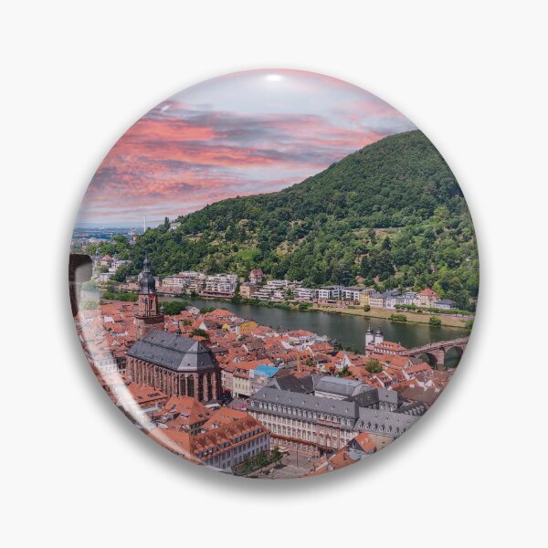 Item preview, Heidelberg Old Town view with Neckar River at sunset designed and sold by Mauswohn.